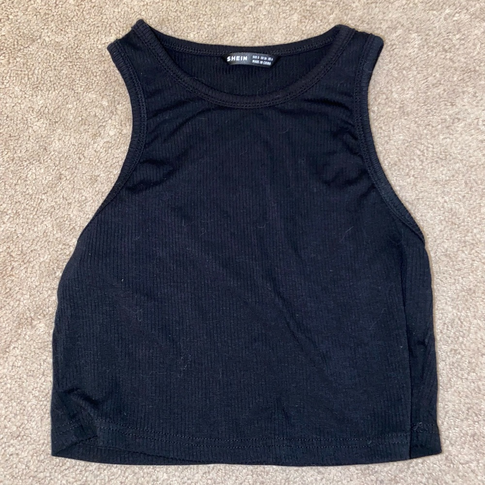 SHEIN black never worn cropped tank size M